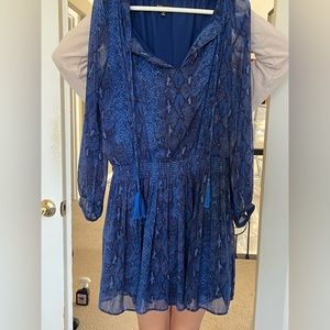 Banana republic, blue snakeskin, dress, size M